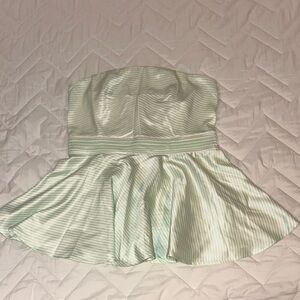 Striped Strapless Peplum Top